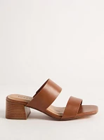 Square Toe Double Band Block Heel Mule (WW)