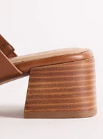 Square Toe Double Band Block Heel Mule (WW)