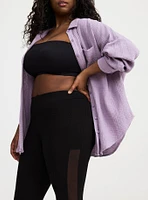 Crop Mesh Lace-Up Legging
