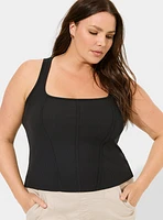 Cotton Modal Rib Square Neck Corset Tank