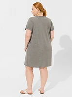 Mini Jersey Destructed Front T-Shirt Dress