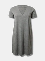 Mini Jersey Destructed Front T-Shirt Dress