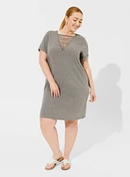 Mini Jersey Destructed Front T-Shirt Dress