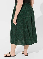 Tea Length Vacation Silk Slit A-Line Skirt