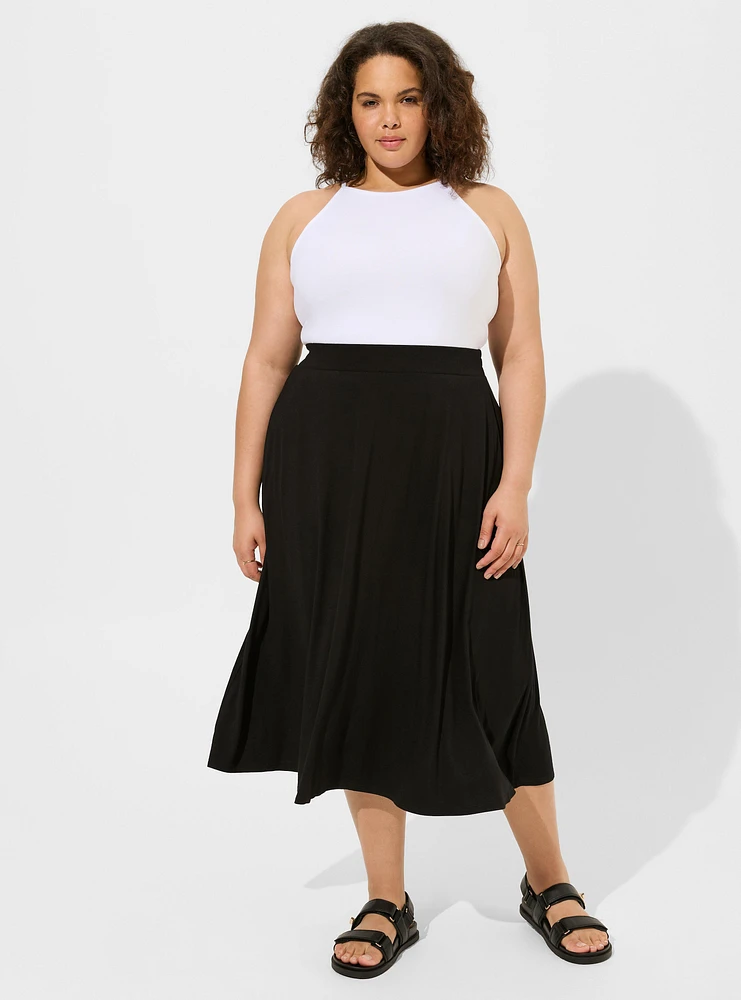 Tea Length Super Soft A-Line Skirt