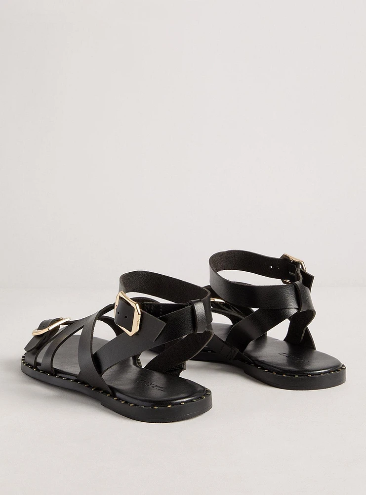 Strappy Buckle Gladiator Sandal (WW)