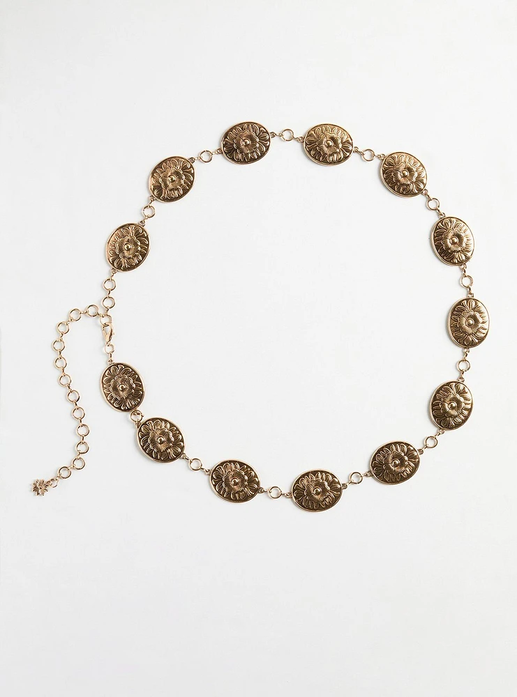 Antiqued Oval Chain Belt