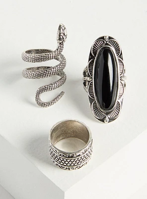 Snake Statement Ring Set