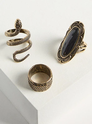 Snake Statement Ring Set