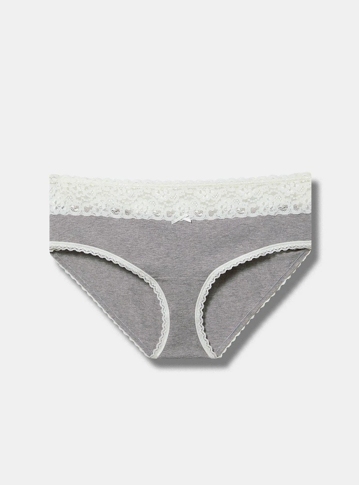 Mid-Rise Hipster Lace Trim Panty