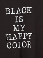 Black Happy Color Classic Fit Signature Jersey Tee