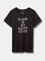 Black Happy Color Classic Fit Signature Jersey Tee