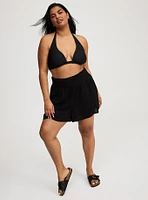 PULL-ON WASHABLE GAUZE HIGH RISE SHORT