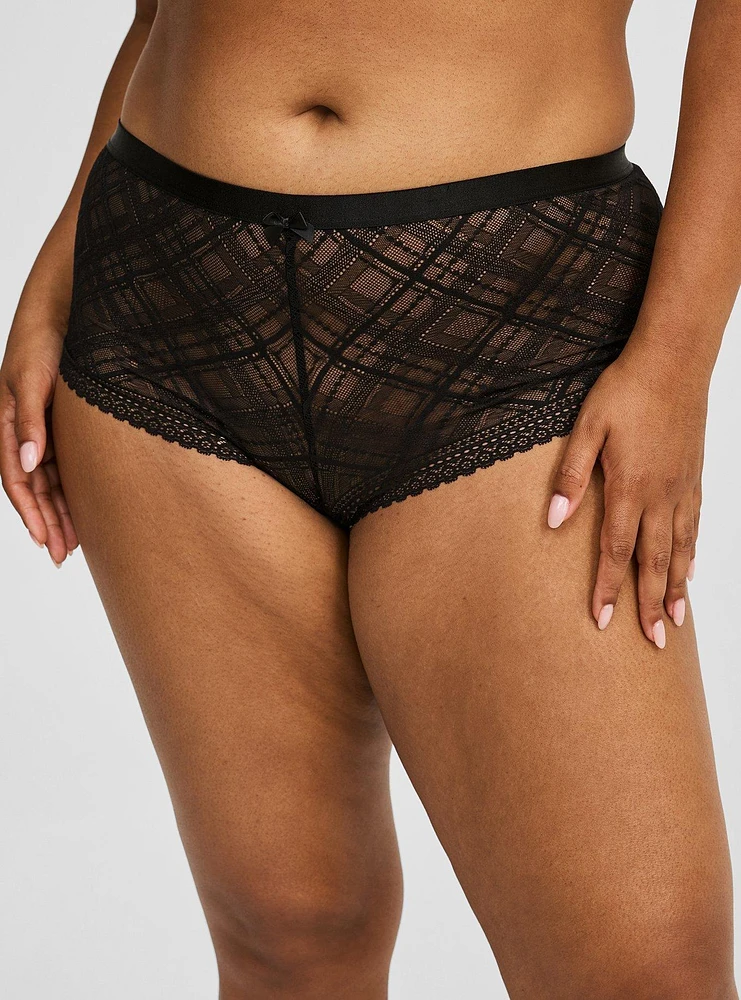 Plaid Lace Cheeky Panty