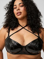 Patent Pleather Strapless Underwire Bra