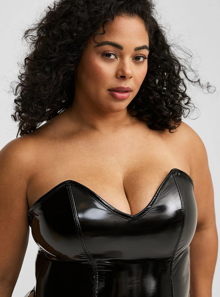 Patent Leather Pointed Cup Bustier