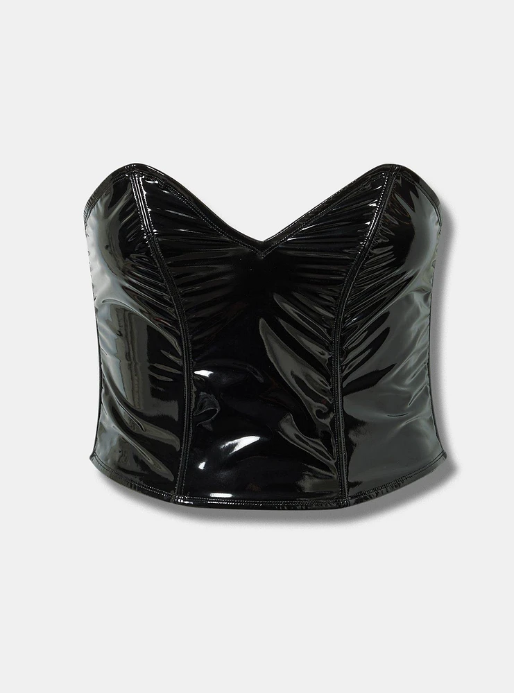 Patent Leather Pointed Cup Bustier