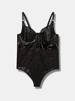 Patent Pleather Underwire Bodysuit