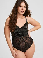 Patent Pleather Underwire Bodysuit