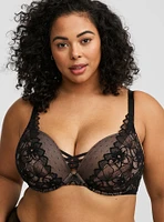 XO Plunge Push-Up Cozy Lace Straight Back Bra