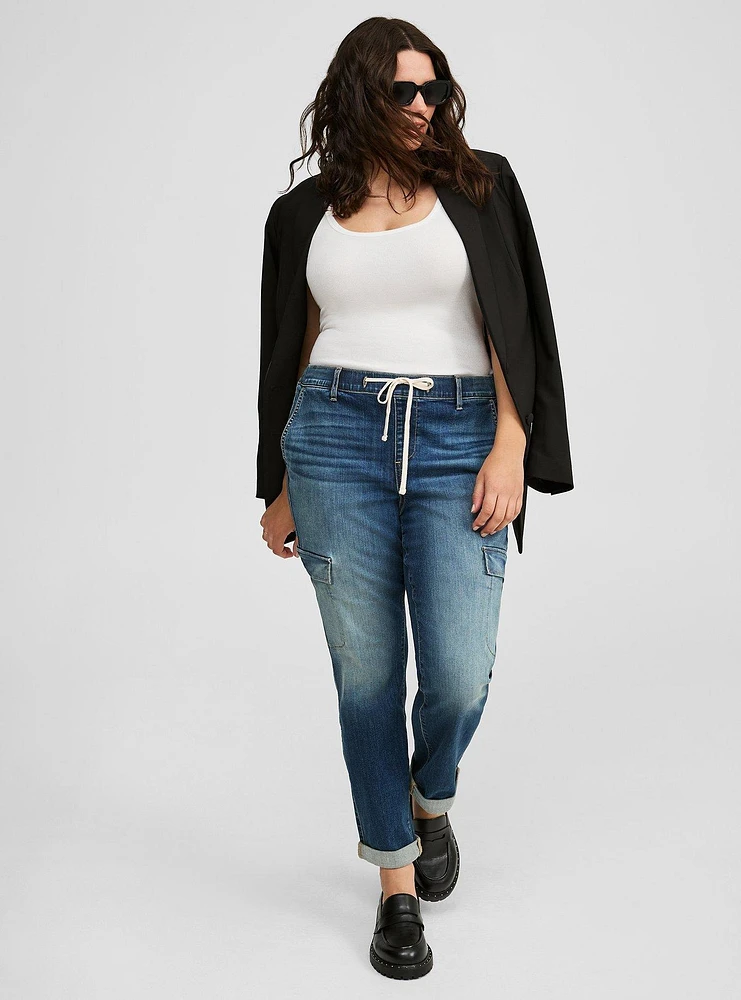 Weekend Boyfriend Super Soft Mid-Rise Cargo Jean