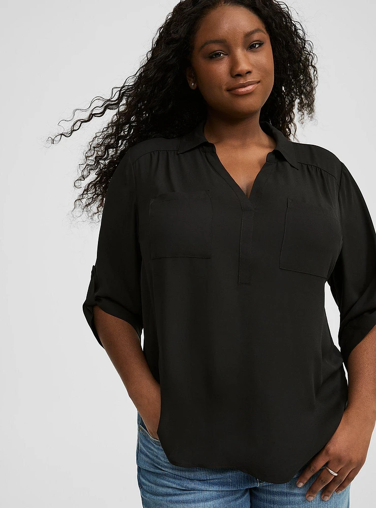 Harper 3/4 Sleeve Collared Blouse