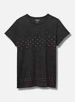 Heritage Jersey Crew Neck Studded Tee