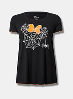 Disney Minnie Halloween Lettuce Edge Sleep Top