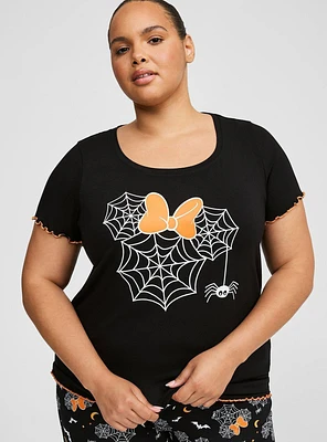 Disney Minnie Halloween Lettuce Edge Sleep Top