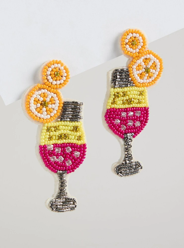 Summer Cocktail Beaded Statement Earring