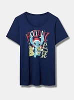 Disney Stitch Christmas Classic Fit Cotton Ringer Top