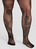 Snake Fishnet Tights