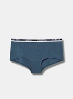 Cotton Mid Rise Boy Short Logo Panty