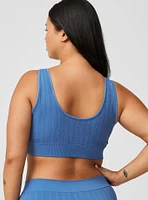 Lightly Lined Seamless Cable Knit Scoop Bralette