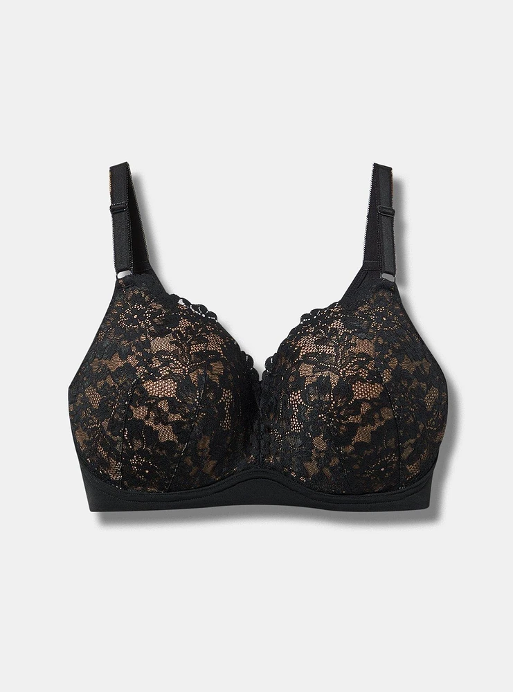 Wirefree Push Up Floral Lace 360° Back Smoothing® Bra