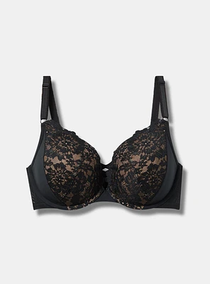 XO Plunge Push Up Floral Lace 360° Back Smoothing® Bra