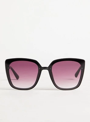 Square Cateye Smoke Lens Sunglasses