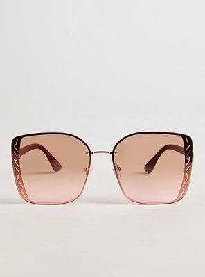 Rimless Ombre Lens Sunglasses