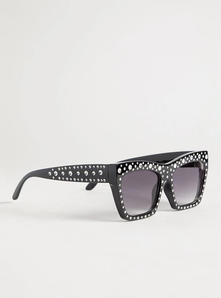 Square Cateye Smoke Lens Sunglasses