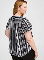 Harper Georgette Pullover Flutter Sleeve Blouse