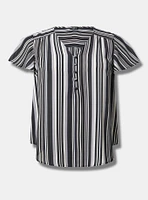 Harper Georgette Pullover Flutter Sleeve Blouse