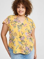 Harper Georgette Pullover Flutter Sleeve Blouse