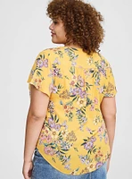Harper Georgette Pullover Flutter Sleeve Blouse