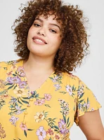 Harper Georgette Pullover Flutter Sleeve Blouse