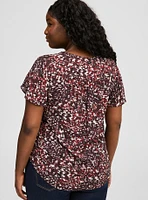 Harper Georgette Pullover Flutter Sleeve Blouse
