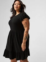 Double Ruffle Sleeve Mini Dress
