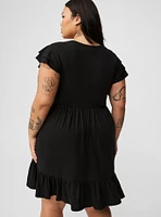 Double Ruffle Sleeve Mini Dress
