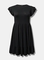 Double Ruffle Sleeve Mini Dress