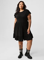 Double Ruffle Sleeve Mini Dress