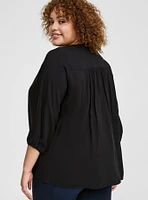 Long Sleeve Pleated Blouse